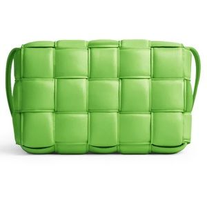 Bottega Veneta Padded Cassette Crossbody Bag in Acid Green